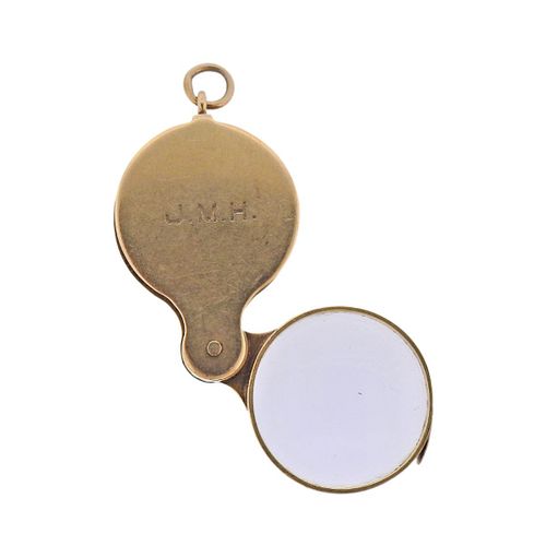 Antique 14k Gold Magnifying Glass Pendant 