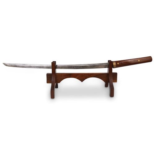 Japanese Samurai Sword w/ Wooden Stand