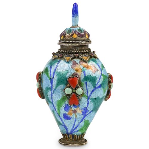 Antique Chinese Cloisonne and Enamel Snuff Bottle