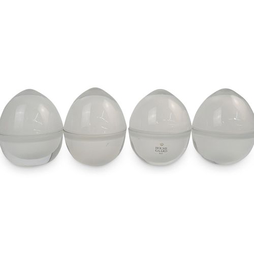 (4 Pc) Denmark Holmegaard Crystal Glass Egg Holder