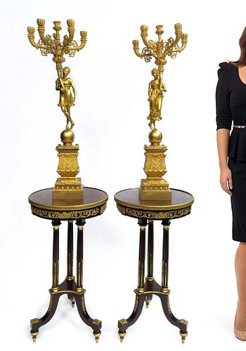 Pierre P. Thomire Pair of Empire Candelabras, Signed