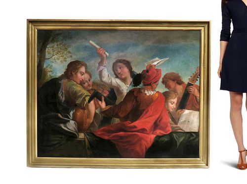 Philippe Mercier (German, 1689-1760) Large Oil / Canvas