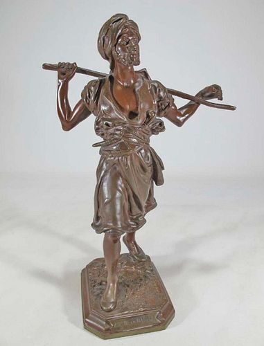 Emile PINEDO (1840-1916) Arabe en Marche bronze statue