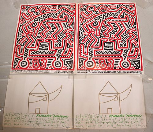 Two Keith Haring Poster for Fun Gallery, 1983