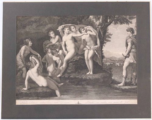Francesco Albani, Engraving, Classical Nude Women