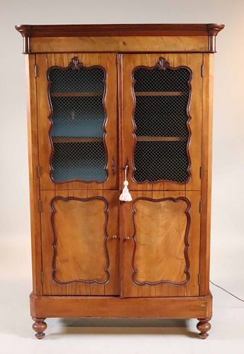Provincial Grill-Inset Fruitwood Armoire