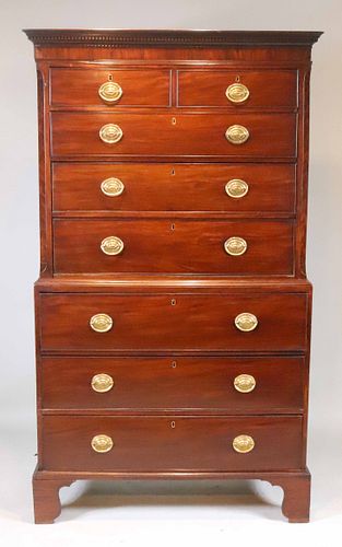 George III Style Mahogany Chest on Chest