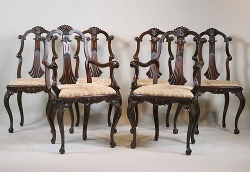 Six Louis Philippe Style Mahogany Dining Chairs