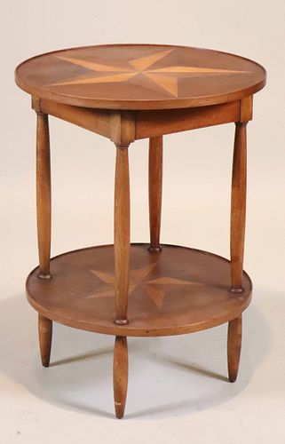 Neoclassical Style Star-Inlaid Walnut Side Table