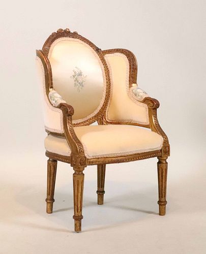Louis XVI Style Giltwood Child's Bergere