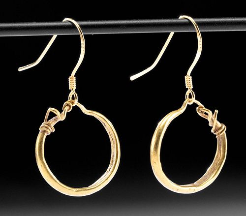 Pair of Roman Gold Hoop Earrings