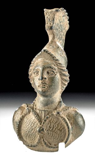 Roman Bronze Applique Helmeted Athena ex-Royal Athena