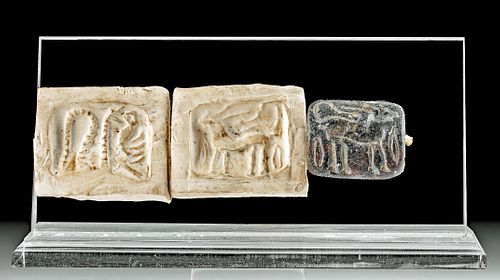 Ancient Syrian Stone Stamp Seal w/ Zoomorphs