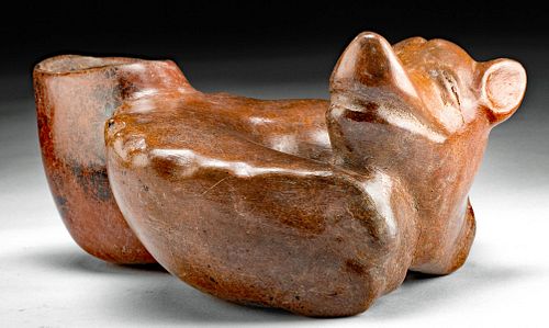 Colima Redware Puppy - Cute Curled Up Pose