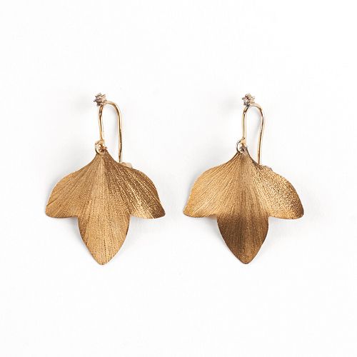 H. Stern 18K Gold Leaf Shaped Earrings