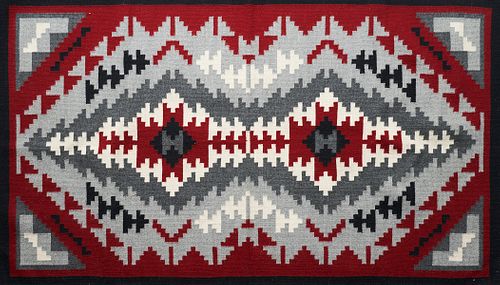 Navajo Blanket Rug Sawtooth Pattern 3' x 6'