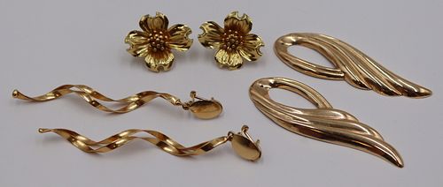 JEWELRY. (2) Pairs of 18kt Gold Earrings.