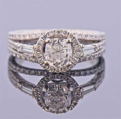 GIA 1.02ct H SI2 Diamond 18k Gold Engagement Ring 