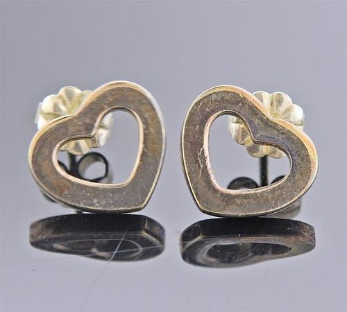 Tiffany &amp; Co Silver Open Heart Earrings