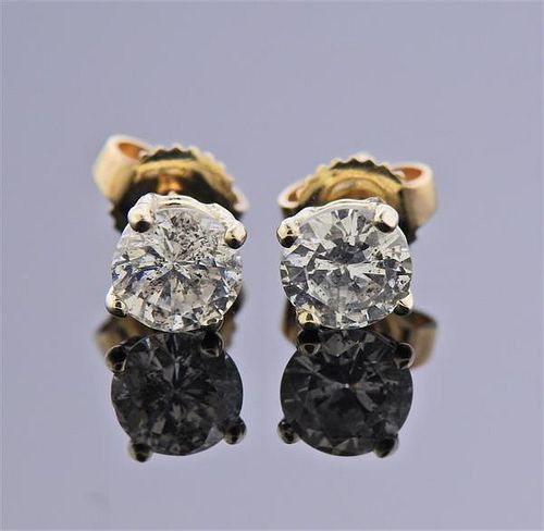 14K Gold 1.50ctw Diamond Stud Earrings