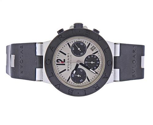Bvlgari Bulgari Diagona Aluminum Rubber Chronograph Watch AC38TA