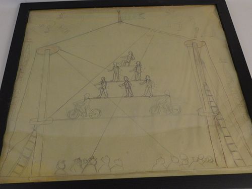 RED GROOMS DRAWING TRAPEZE ACT 