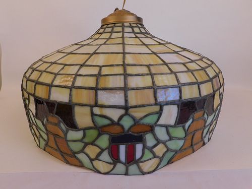 LEADED GLASS LIBERTY BELL SHADE