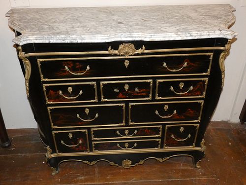 FRENCH MARBLE TOP BOMBE CHEST 