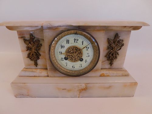 ANTIQUE FRENCH ONYX CLOCK