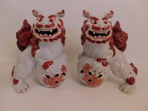 PAIR CHINESE FOO DOGS 