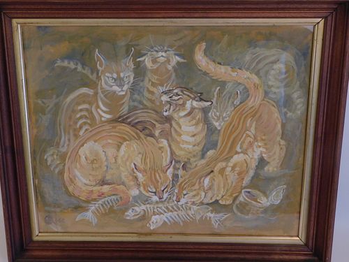 PAINTING OF CATS BY RICE