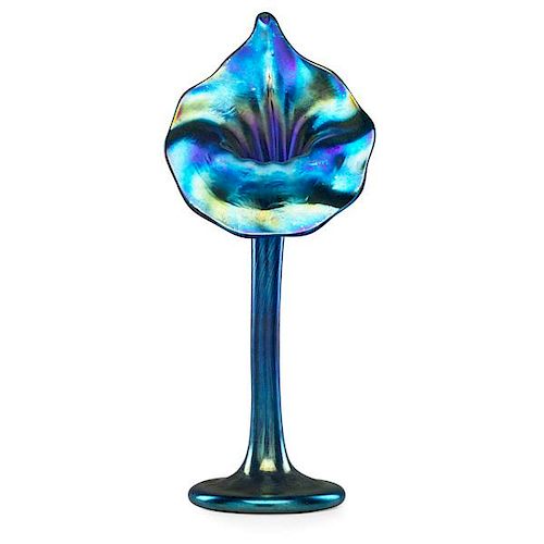 TIFFANY STUDIOS Blue jack-in-the-pulpit vase
