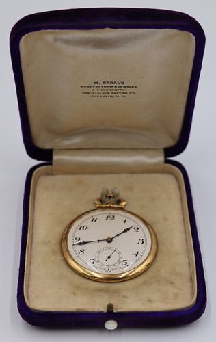 JEWELRY. Henry Sandoz 18kt Gold Pocket Watch.