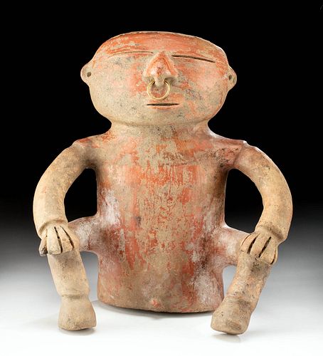 Quimbaya Redware Seated Male Figure