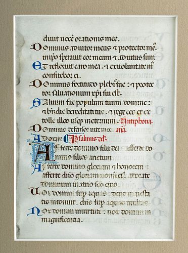 13th C. Illuminated Vellum Franciscan Missal Page