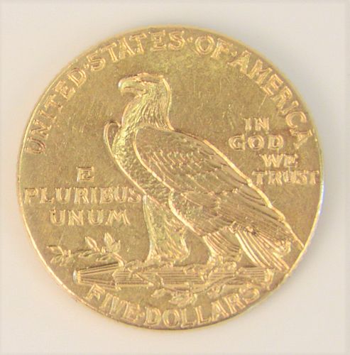 1913 Indian $5 Gold.