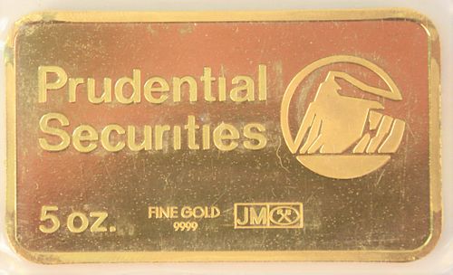 Five Ounce Gold Bar, Prudential Securities.