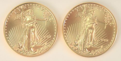 Two Gold Eagles, 2003, 1 oz. each.