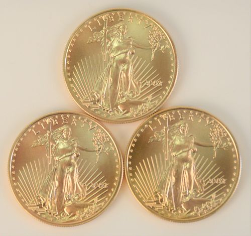 Three Gold Eagles, 2003, 1 oz. each.