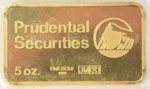Five Ounce Gold Bar, Prudential.