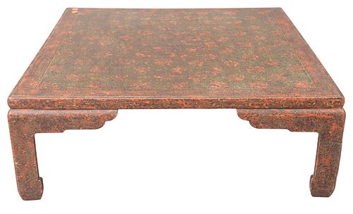 Chinese Style Coffee Table, height 13 inches, top 36" x 36".