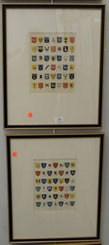 Set of Four Engravings of Common English Coat of Arms, by Joseph Mutlow, published in 1808 by John Wilkes, sight size of each 10" x 7 1/2".