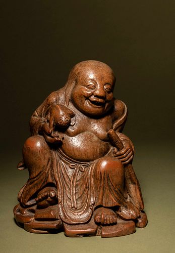 A Carved Bamboo Figure of Liuhai and Toad sold at auction on 25th March ...