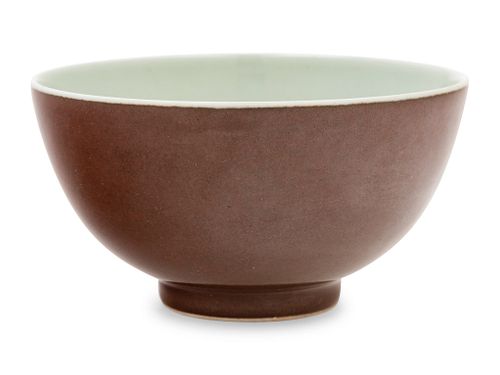 A Copper Red Glazed Porcelain Bowl