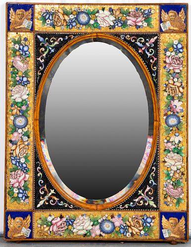 Venetian Italian Micromosaic Glass Inlaid Mirror