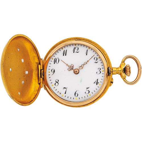 POCKET WATCH WITH DIAMONDS IN 18K YELLOW GOLD Movement: manual (doesn't work, requires service). Weight: 16.7 g