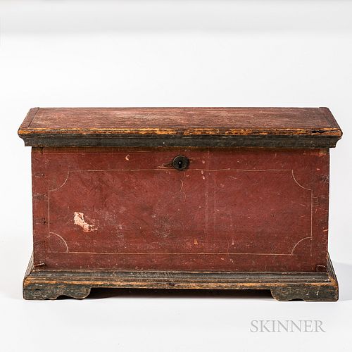 Small Red-painted Chest,America, early 19th century
