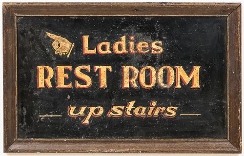 Painted "Ladies Rest Room" Sign