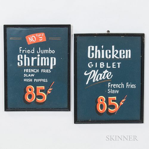Two Diner Signs,possibly southern United States, mid-20th century.