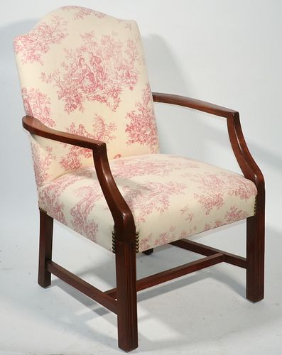 LOLLING CHAIR WITH TOILE UPHOLSTERY